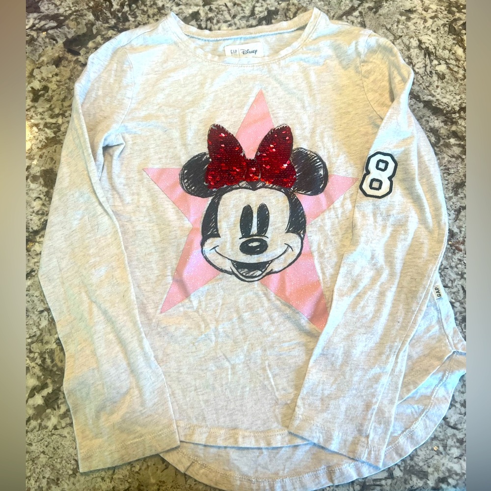 Girls Sequin Flip Minnie Mouse GAP x Disney Collaboration Size Medium 7-8